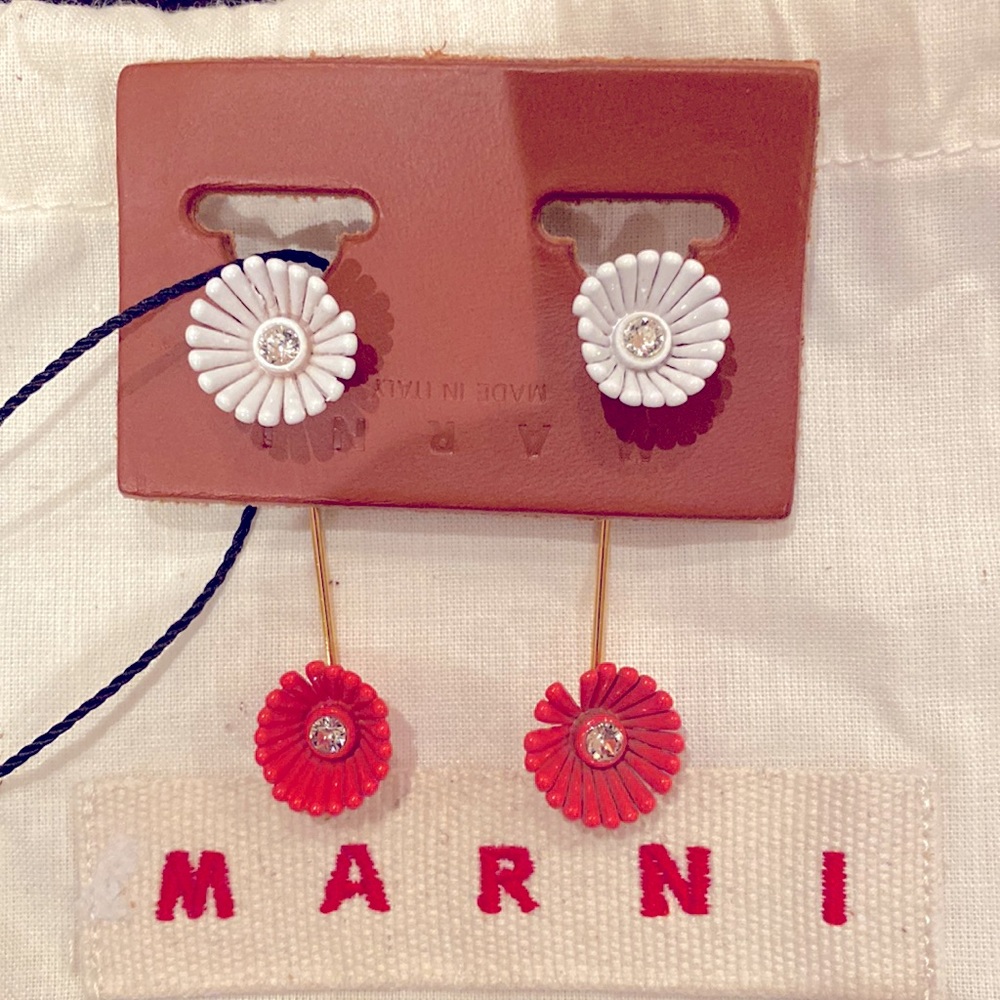 Marni double daisy earrings